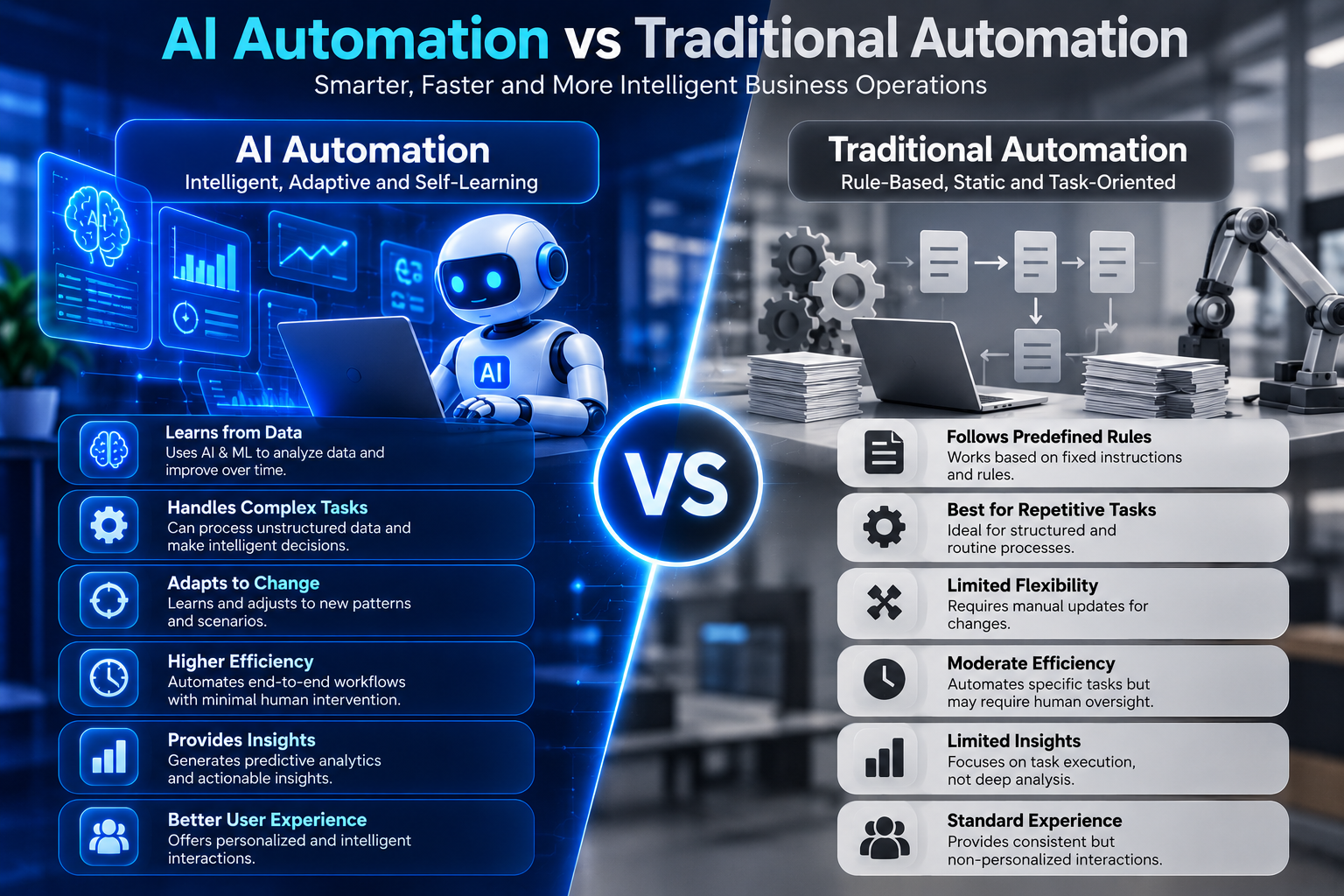 AI Automation vs Traditional Automation in India