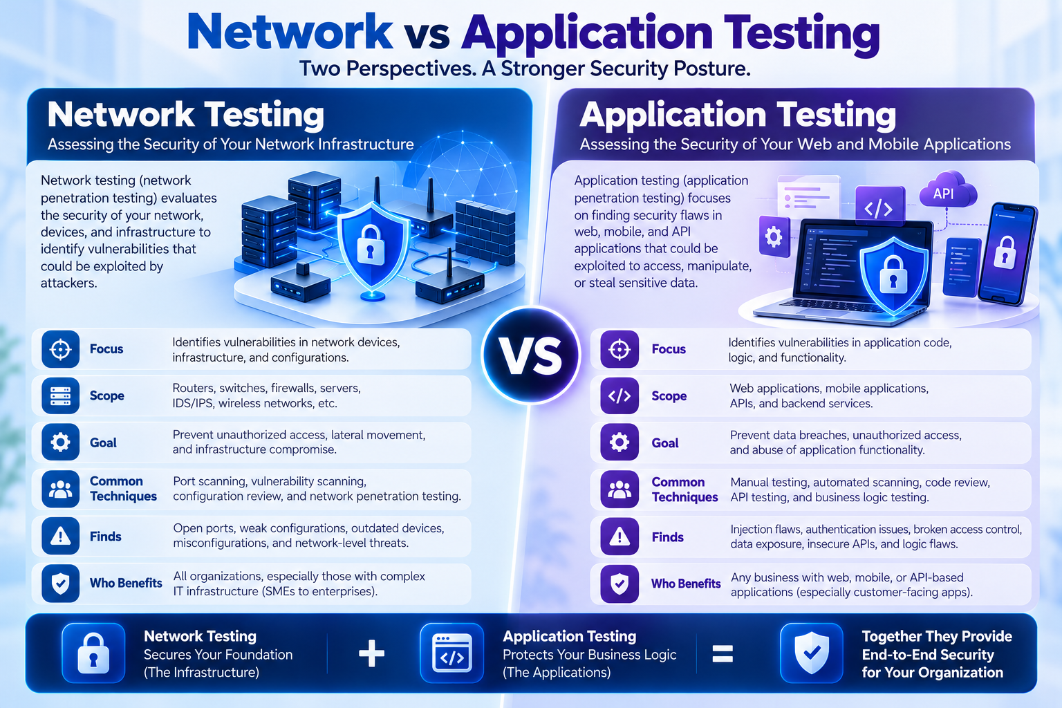 Network Penetration Testing vs Application Testing